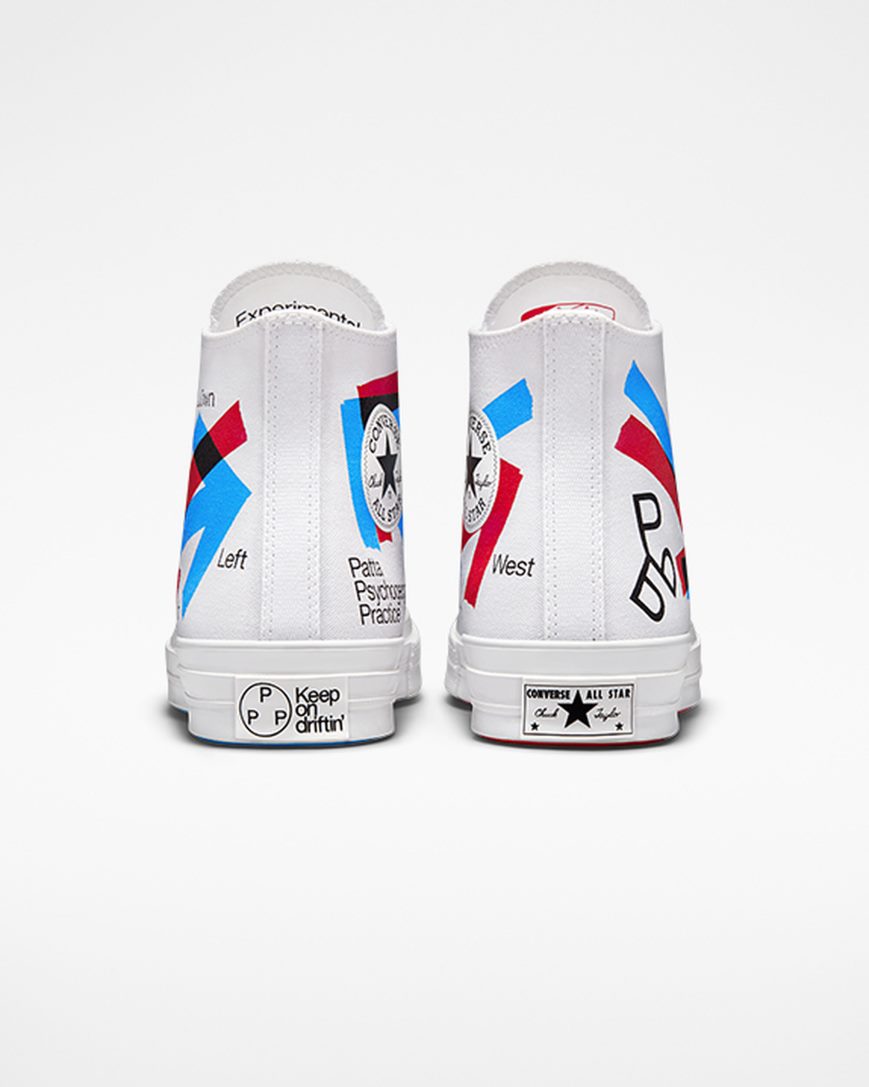 Tenis Converse x Patta x Experimental Jetset Chuck 70 Cano Alto Feminino Branco Vermelhas Azuis | PT B0P8751